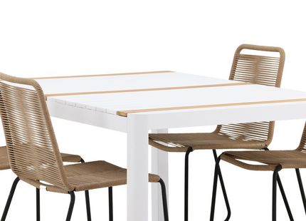 Venture Home Togo & Lindos Matgrupp Utomhus Med 4st Matstolar Vit/Brun
