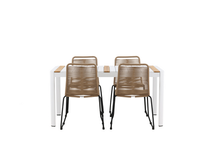 Venture Home Togo & Lindos Matgrupp Utomhus Med 4st Matstolar Vit/Brun