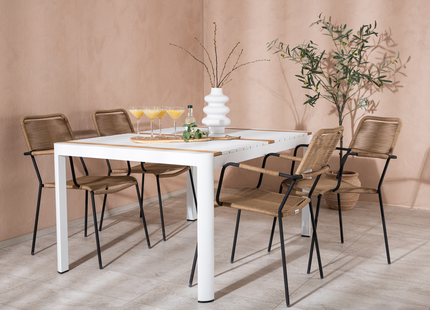 Venture Home Togo & Lindos Matgrupp Utomhus Med 4st Matstolar Vit