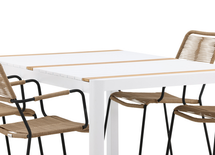 Venture Home Togo & Lindos Matgrupp Utomhus Med 4st Matstolar Vit