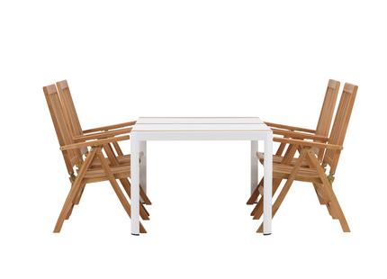 Venture Home Togo & Kenya Matgrupp Utomhus Med 4st Matstolar Vit/Natur