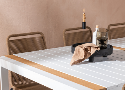 Venture Home Togo & Lindos Matgrupp Utomhus Med 6st Matstolar Vit/Brun