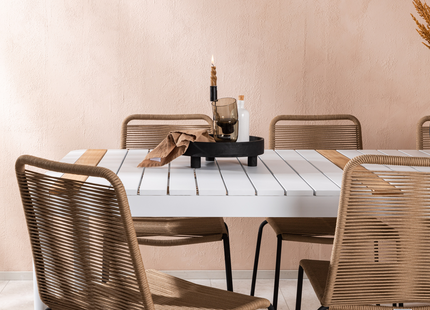 Venture Home Togo & Lindos Matgrupp Utomhus Med 6st Matstolar Vit/Brun