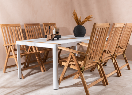 Venture Home Togo & Kenya Matgrupp Utomhus Med 6st Matstolar Vit/Natur