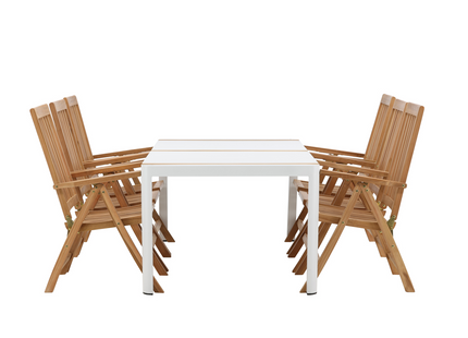 Venture Home Togo & Kenya Matgrupp Utomhus Med 6st Matstolar Vit/Natur