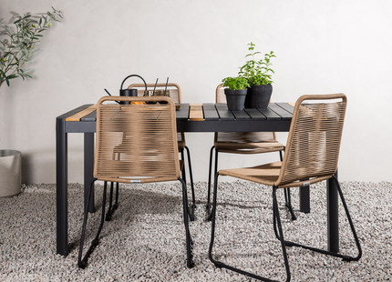 Venture Home Togo & Lindos Matgrupp Utomhus Med 4st Matstolar Svart/Brun