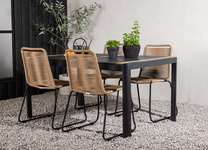 Venture Home Togo & Lindos Matgrupp Utomhus Med 4st Matstolar Svart/Brun