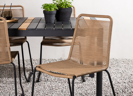 Venture Home Togo & Lindos Matgrupp Utomhus Med 4st Matstolar Svart/Brun