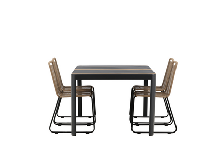 Venture Home Togo & Lindos Matgrupp Utomhus Med 4st Matstolar Svart/Brun