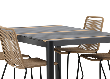 Venture Home Togo & Lindos Matgrupp Utomhus Med 4st Matstolar Svart/Brun