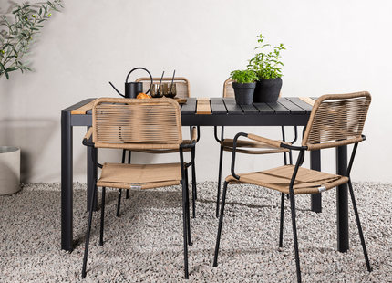 Venture Home Togo & Lindos Matgrupp Utomhus Med 4st Matstolar Svart