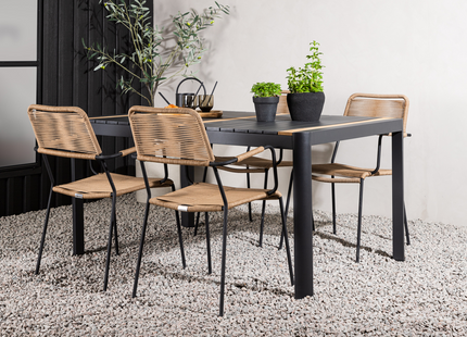 Venture Home Togo & Lindos Matgrupp Utomhus Med 4st Matstolar Svart
