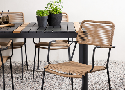 Venture Home Togo & Lindos Matgrupp Utomhus Med 4st Matstolar Svart