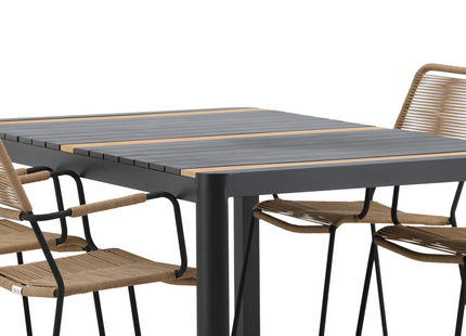 Venture Home Togo & Lindos Matgrupp Utomhus Med 4st Matstolar Svart