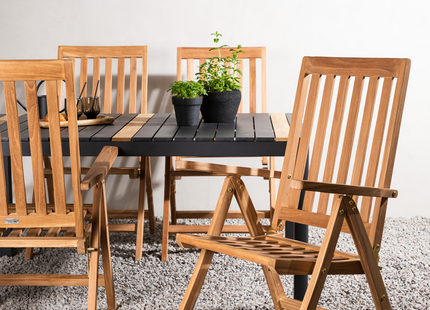 Venture Home Togo & Kenya Matgrupp Utomhus Med 4st Matstolar Svart/Natur