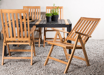 Venture Home Togo & Kenya Matgrupp Utomhus Med 4st Matstolar Svart/Natur