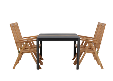 Venture Home Togo & Kenya Matgrupp Utomhus Med 4st Matstolar Svart/Natur