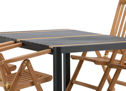 Venture Home Togo & Kenya Matgrupp Utomhus Med 4st Matstolar Svart/Natur