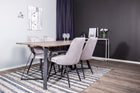 Venture Home Marina & Velvet Deluxe Rektangulära Matbord 180 x 90 Nature + Matstolar 2-pack Ljusgrå