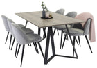 Venture Home Velvet & Marina Matstolar 2-pack Grå + Rektangulära Matbord 180 x 90 Nature