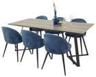 Venture Home Velvet & Marina Matstolar 2-pack Blå + Rektangulära Matbord 180 x 90 Nature