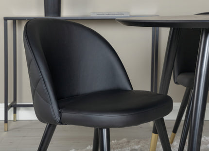 Venture Home Dipp & Velvet Runda Matbord ⌀115 Svart + Matstolar 2-pack Svart