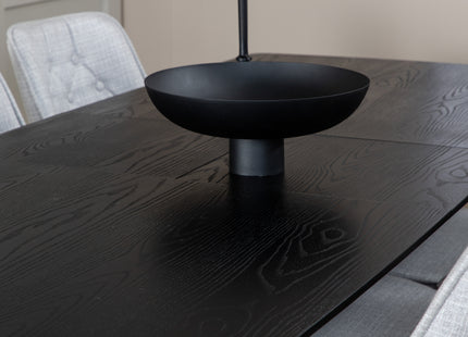 Venture Home Gold & Velvet Deluxe Rektangulära Matbord 180 x 85 Svart + Matstolar 2-pack Grå