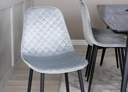 Venture Home Gold & Polar Rektangulära Matbord 180 x 85 Svart + Matstolar 2-pack Grå