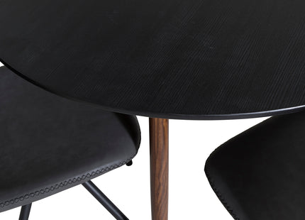 Venture Home Plaza & Polar Runda Matbord ⌀100 Svart + Matstolar 2-pack Svart