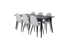 Venture Home Dipp & Polar Rektangulära Matbord 180 x 90 Svart + Matstolar 2-pack Grå