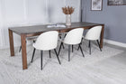 Vind & Venture Home Slider & Velvet Rektangulära Matbord 170 x 95 Nature + Matstolar 2-pack Grädde