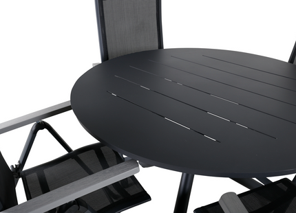 Venture Home Alma & Albany Matgrupp Utomhus Med 4st Matstolar Svart