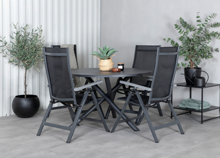 Venture Home Alma & Albany Matgrupp Utomhus Med 4st Matstolar Svart