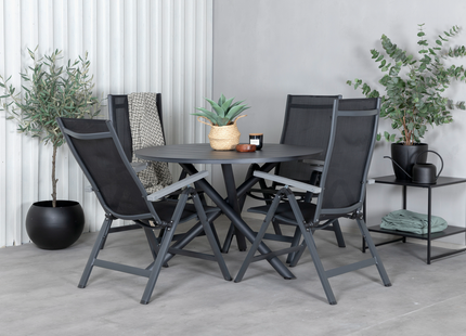 Venture Home Alma & Albany Matgrupp Utomhus Med 4st Matstolar Svart