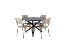 Venture Home Alma & Lindos Matgrupp Med 4st Matstolar Svart