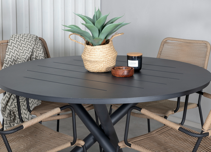 Venture Home Alma & Lindos Matgrupp Med 4st Matstolar Svart