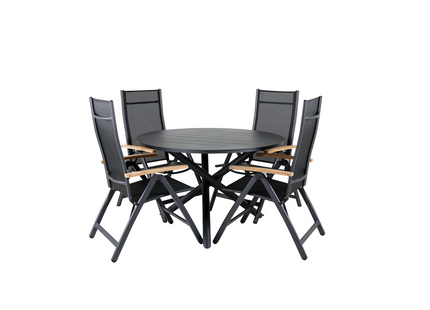 Venture Home Alma & Panama Matgrupp Utomhus Med 4st Matstolar Svart