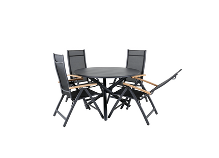 Venture Home Alma & Panama Matgrupp Utomhus Med 4st Matstolar Svart