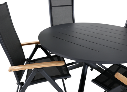 Venture Home Alma & Panama Matgrupp Utomhus Med 4st Matstolar Svart