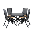 Venture Home Alma & Panama Matgrupp Utomhus Med 4st Matstolar Svart