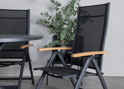 Venture Home Alma & Panama Matgrupp Utomhus Med 4st Matstolar Svart