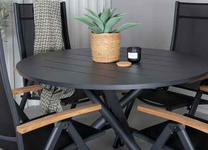 Venture Home Alma & Panama Matgrupp Utomhus Med 4st Matstolar Svart