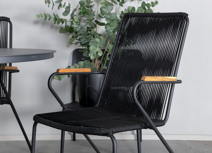 Venture Home Alma & Bois Matgrupp Utomhus Med 4st Matstolar Svart