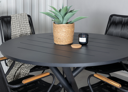 Venture Home Alma & Bois Matgrupp Utomhus Med 4st Matstolar Svart