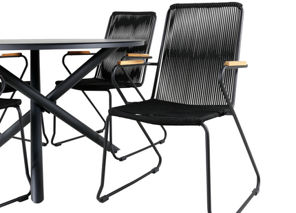 Venture Home Alma & Bois Matgrupp Utomhus Med 4st Matstolar Svart