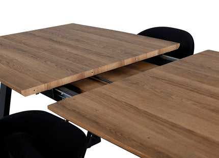 Venture Home Velvet & Inca Matstolar 2-pack Svart + Rektangulära Matbord 160 x 85 Valnöt