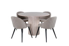 Venture Home Bianca & Velvet Runda Matbord ⌀110 Whitewash + Matstolar 2-pack Beige