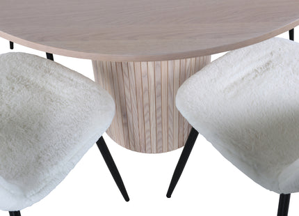 Venture Home Bianca & Polar Runda Matbord ⌀110 Whitewash + Matstolar 2-pack Vit
