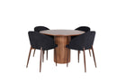 Venture Home Arch & Bianca Matstolar 2-pack Svart + Runda Matbord ⌀110 Valnöt
