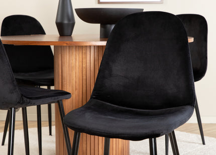 Venture Home Bianca & Polar Runda Matbord ⌀110 Valnöt + Matstolar 2-pack Svart
